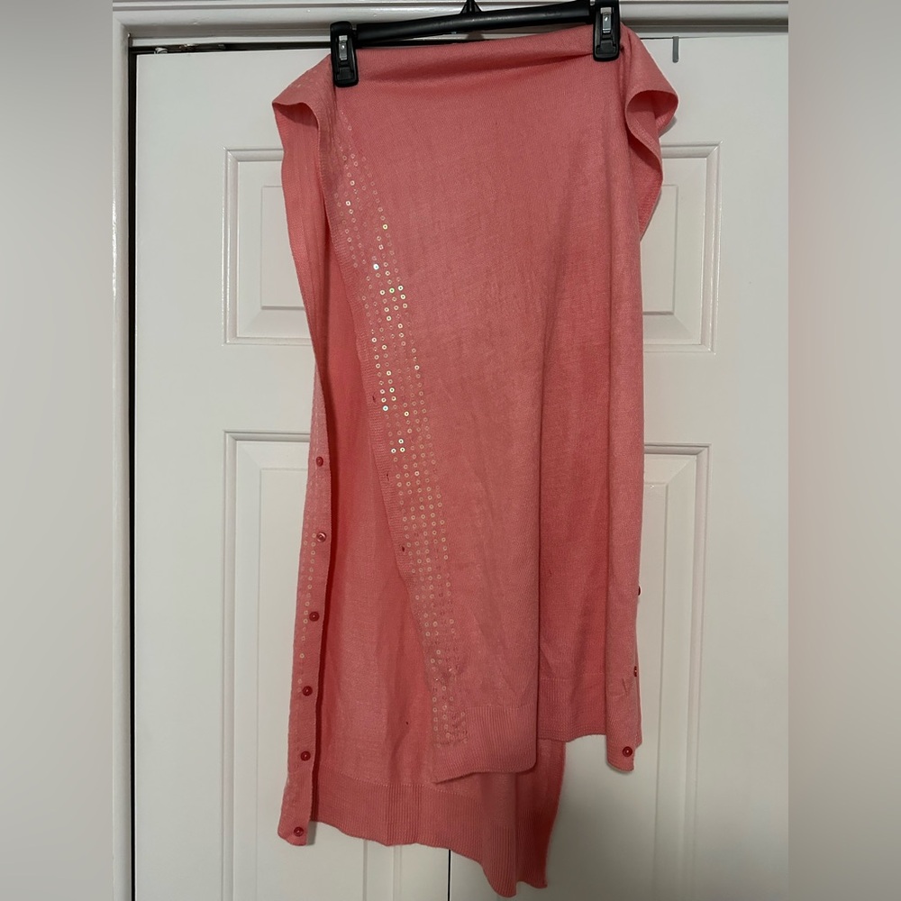 Elegant Pink Shawl with Sequin Detail